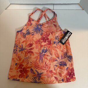 - Girl's Tank Top - OSHKOSH - Peach Floral - Size 7 - NEW w/ TAGS